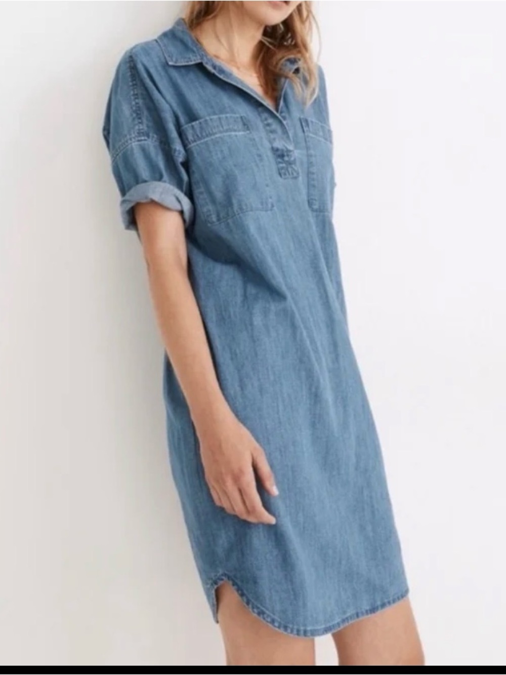 Madewell Denim Shirt Dress in Medium Blue Sz L, more like an M